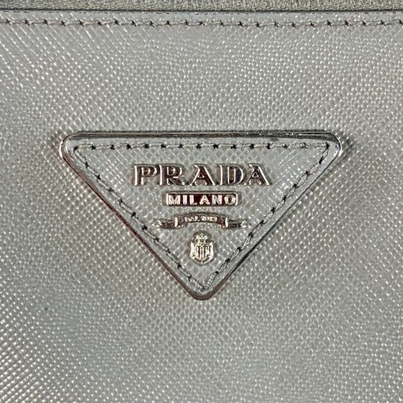 PRADA Galleria Grey Saffiano Leather Top Handles Handbag - Picture 2 of 14